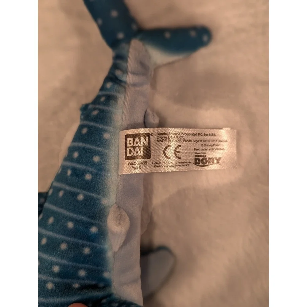 Bandai Finding Dory Destiny Whale Shark Plush Toy Kids Blue Excellent Disney
